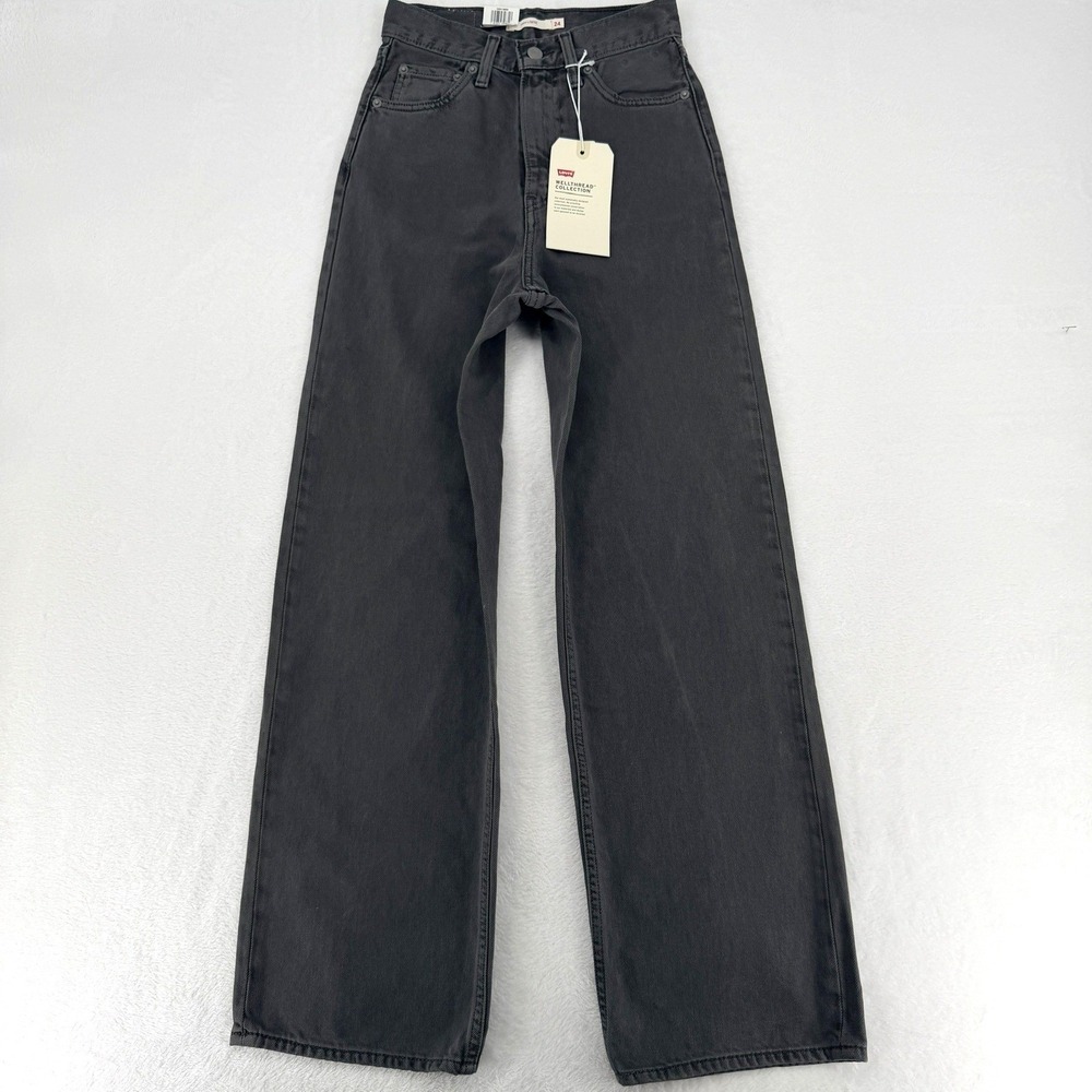 Levi's High Loose Super High Rise Wide Leg Jeans Gray 24x31 NWT